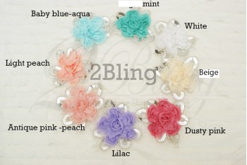 Sequin Flower, BLING BLOSSOM, Flower Trim, Pack of 2